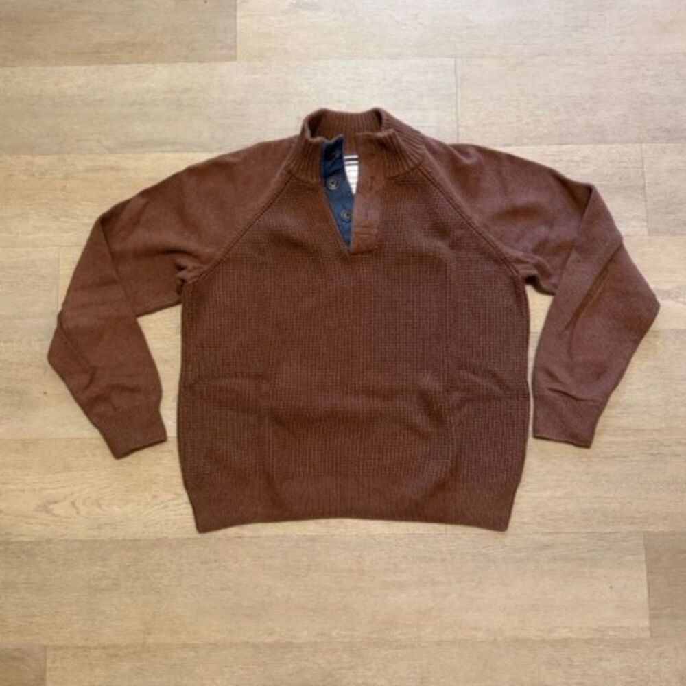 brown vintage button-up sweater 🧥